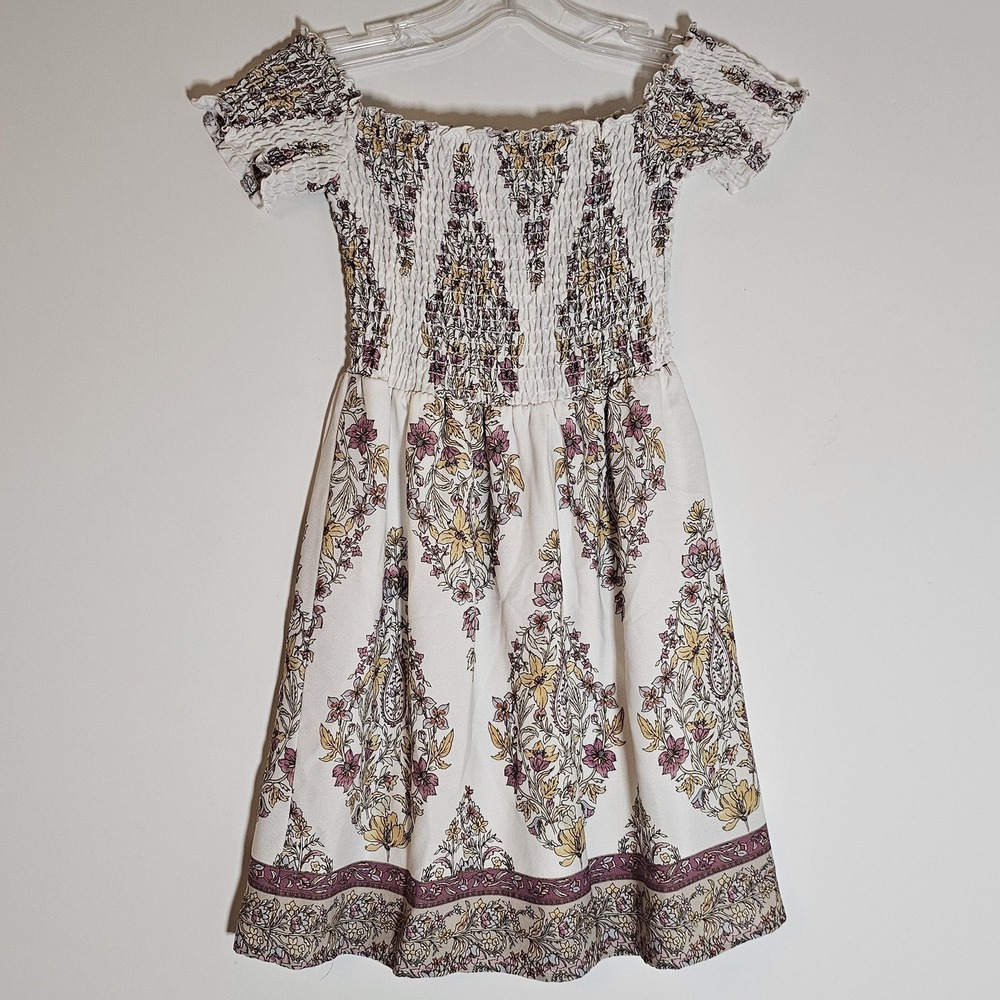 Show Me Your Mumu Dress Womens XS‎ Floral Boho Dolly Smocked Off Shoulder USA